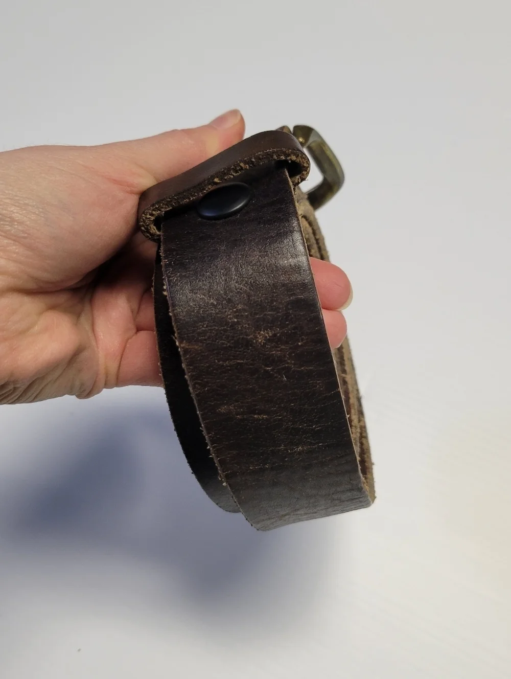 Threads Leather Belt Size 48 Big & Tall Made in USA Brown Genuine Leather